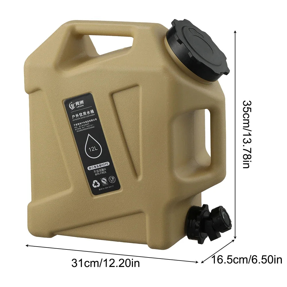 10/11/12L Camping Water Container Large Capacity Outdoor Drinking Water Bucket Portable Car Water Tank with Faucet for Picnic Fit Island Store