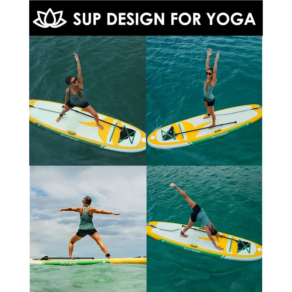 11' x 35 Wide-Capacity Inflatable Paddleboard for 3 Adults, 430lb Support, with EVA Deck, 5 Handles, and 100L Bag Fit Island Store