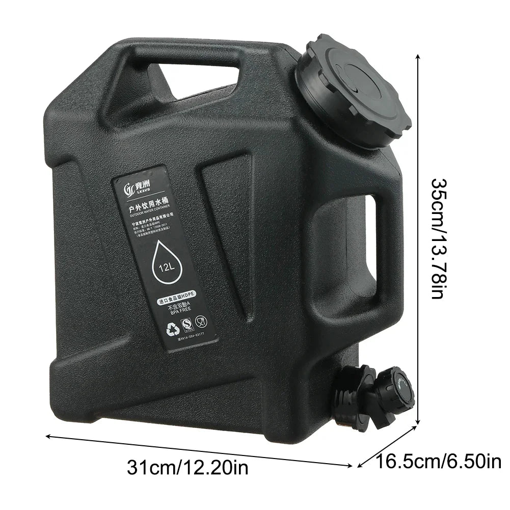 10/11/12L Camping Water Container Large Capacity Outdoor Drinking Water Bucket Portable Car Water Tank with Faucet for Picnic Fit Island Store