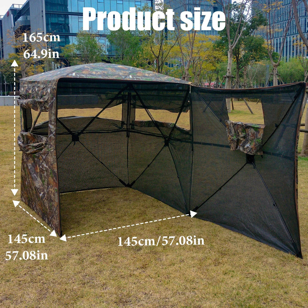 Camouflage Pop-Up Hunting Blind Easy Setup Ground Shelter Outdoor Camo Blind with Storage for Deer Turkey Duck Archery Season Fit Island