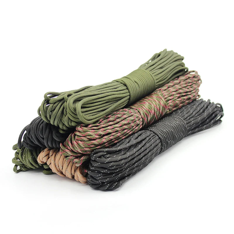 7 Cores 550 Paracord Cord 5 15 30 M Dia.4mm For Outdoor Camping Survival Lanyard Parachute Rope Hiking Tent Accessories Fit Island