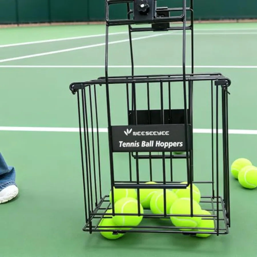 Tennis Ball Hopper Collector with 80-Ball Capacity for Easy Pick-up and Storage Durable Nylon Construction in Bright Yellow Fit Island Store