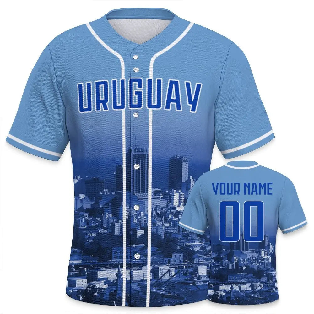 Men's Montenegro Custom Baseball Jersey Personalized Name Number Comfort Shirt with City Night View for Baseball Fans Gift Fit Island Store