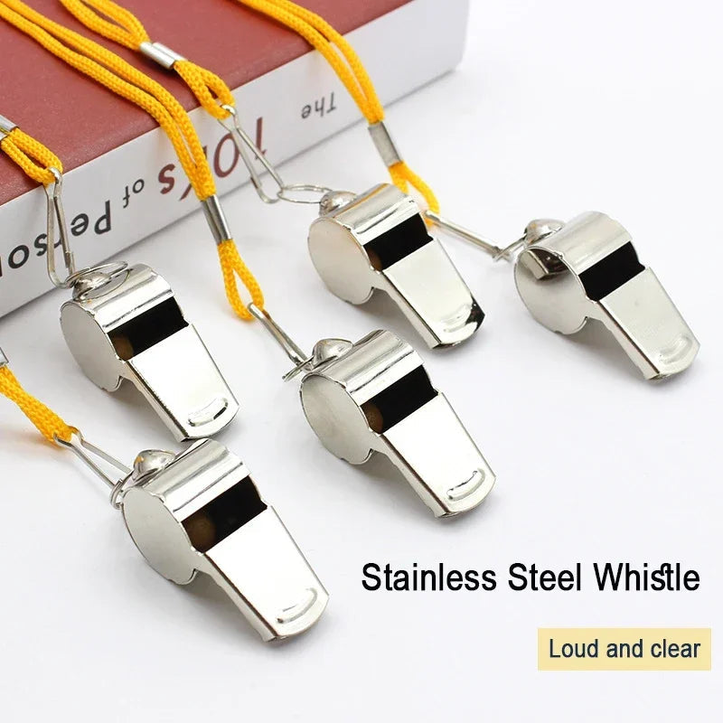 Metal Whistle Referee Sport Rugby Stainless Steel Whistles Soccer Football BasketballParty Training School Cheerleadingtools Fit Island Store