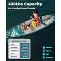 Family-Friendly 35 Wide Stable SUP Paddleboard, Supports 430lbs, for 3 People, with Camera Mount & Shoulder Strap Fit Island Store