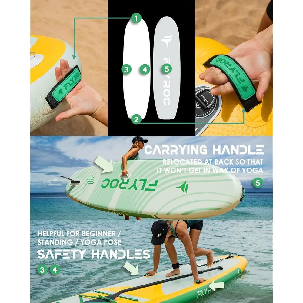 11' x 35 Wide-Capacity Inflatable Paddleboard for 3 Adults, 430lb Support, with EVA Deck, 5 Handles, and 100L Bag Fit Island Store