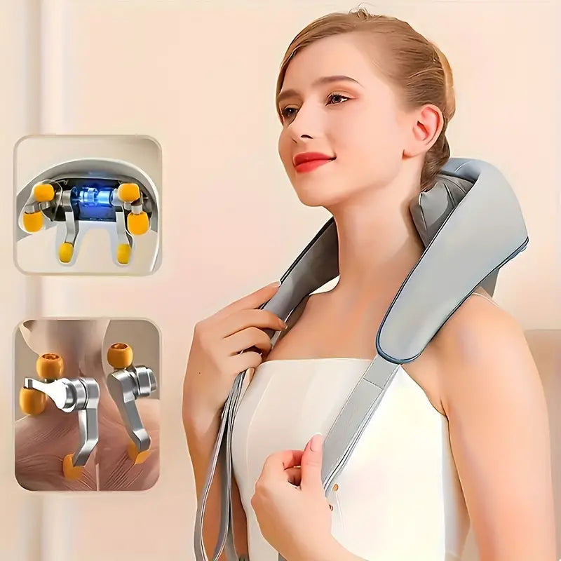 Electric Neck Massager, Portable Smart Cervical Massage-Grey TM
