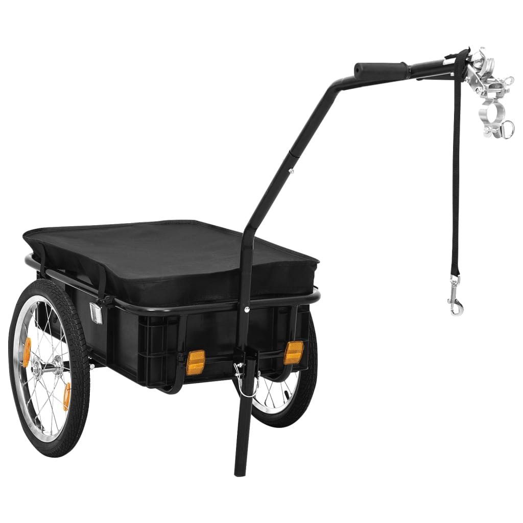 NNEVL Bike Cargo Trailer/Hand Wagon 155x60x83 cm Steel Black NNEVL