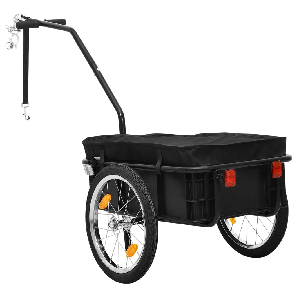 NNEVL Bike Cargo Trailer/Hand Wagon 155x60x83 cm Steel Black NNEVL