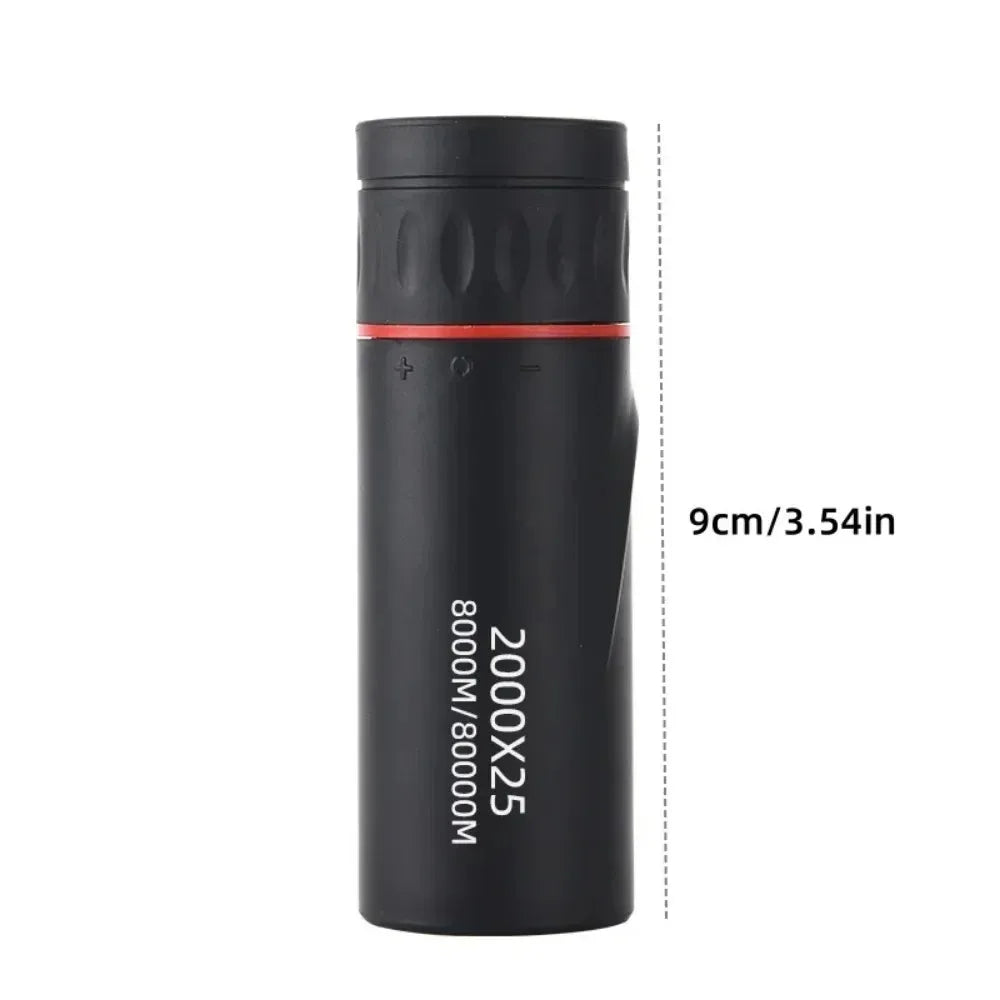 2000x25 HD Monocular Telescope: Mini Portable, for Outdoor Camping, Hunting & Birdwatching Fit Island