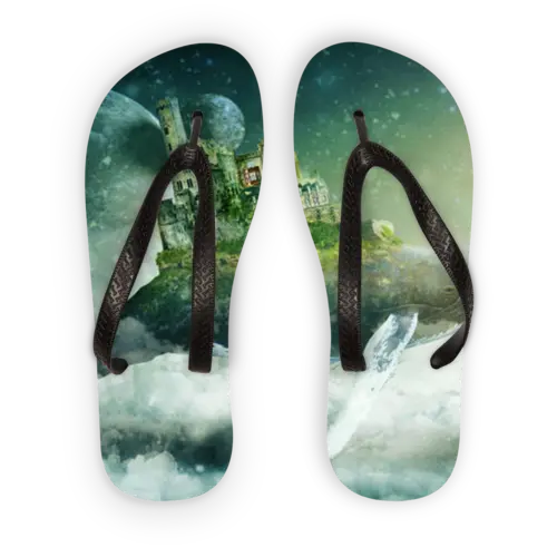 Flying Over The World Adult Flip Flops Fit Island