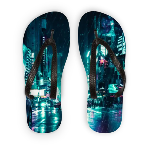 Another Rainy Night Adult Flip Flops Fit Island