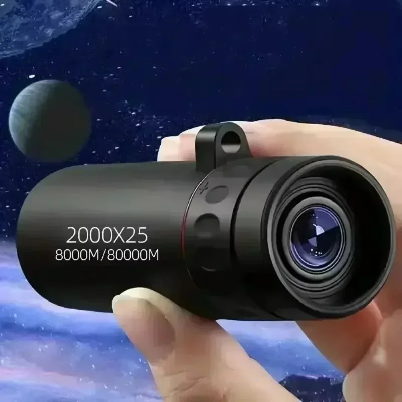 2000x25 HD Monocular Telescope: Mini Portable, for Outdoor Camping, Hunting & Birdwatching Fit Island