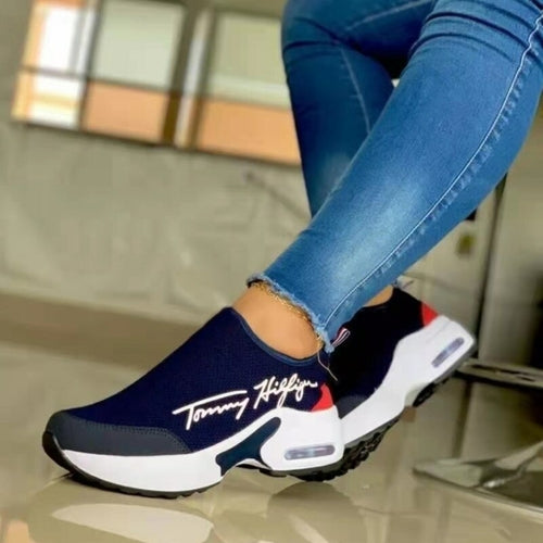 Casual Breathable Wedges Ladies Walking Sneakers Flat Women Shoes Fit Island