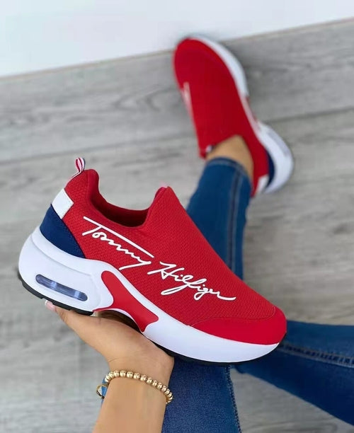 Casual Breathable Wedges Ladies Walking Sneakers Flat Women Shoes Fit Island