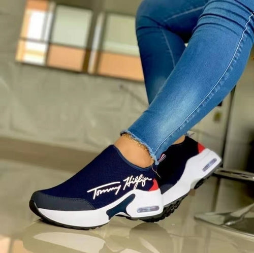 Casual Breathable Wedges Ladies Walking Sneakers Flat Women Shoes Fit Island