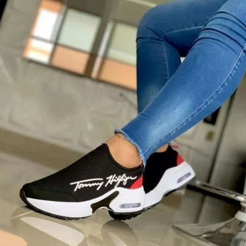 Casual Breathable Wedges Ladies Walking Sneakers Flat Women Shoes Fit Island