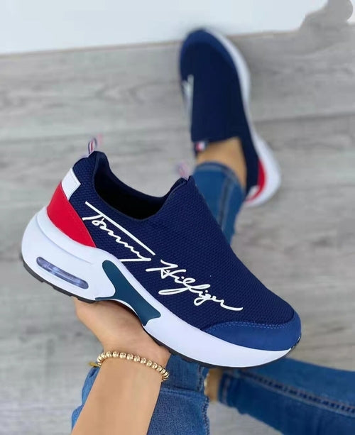 Casual Breathable Wedges Ladies Walking Sneakers Flat Women Shoes Fit Island