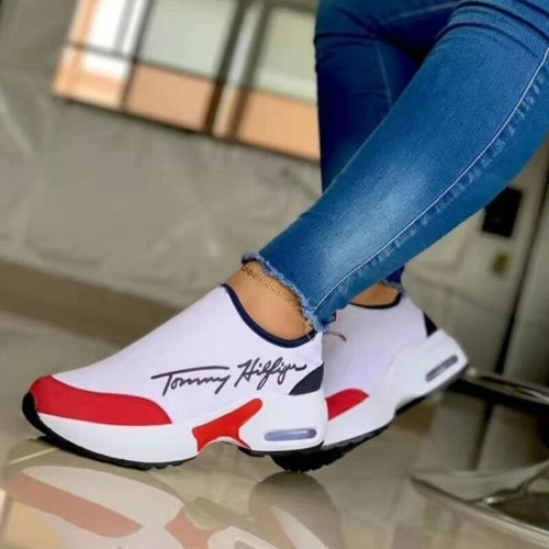 Casual Breathable Wedges Ladies Walking Sneakers Flat Women Shoes Fit Island
