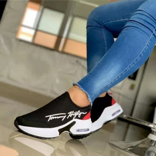 Casual Breathable Wedges Ladies Walking Sneakers Flat Women Shoes Fit Island