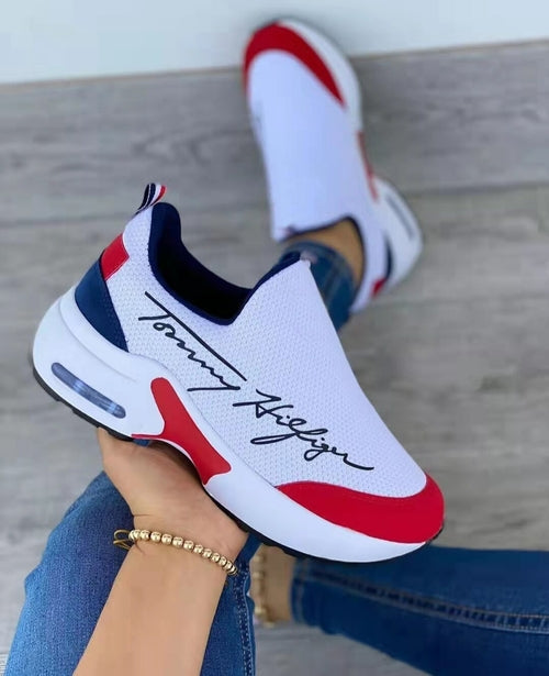 Casual Breathable Wedges Ladies Walking Sneakers Flat Women Shoes Fit Island