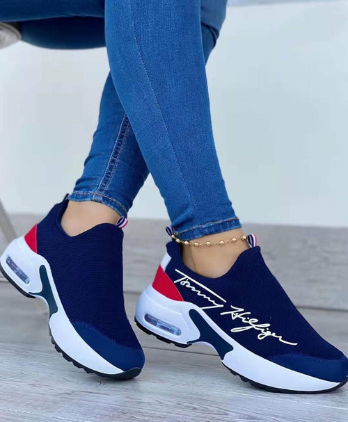 Casual Breathable Wedges Ladies Walking Sneakers Flat Women Shoes Fit Island