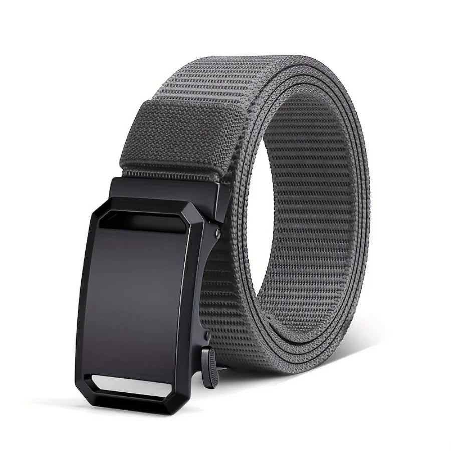 New Automatic Buckle Belt, Canvas Tactical Workwear Casual Outdoor Military Training Pants Belt For Men Fit Island