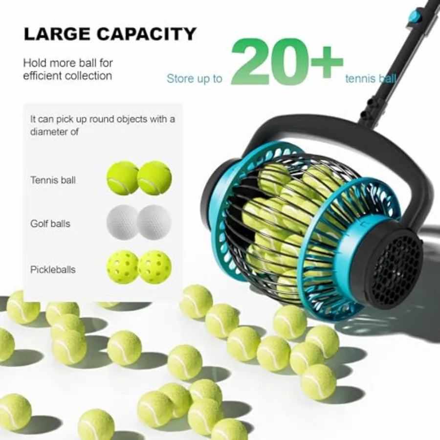Tennis Ball Collector Roller No Bending Over Quick Rolling Picker 2 Ways to Get the Ball Telescopic Tennis Ball Picker for 1.5- Fit Island Store