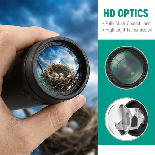 2000x25 HD Monocular Telescope: Mini Portable, for Outdoor Camping, Hunting & Birdwatching Fit Island