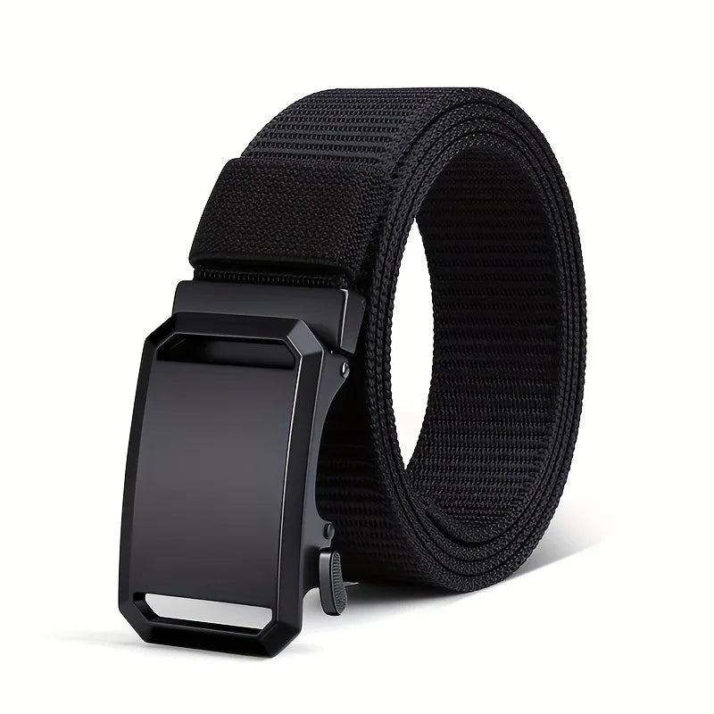 Men's Belt With Automatic Metal Buckle , Outdoor Working Tactical Belt ,Toothless Automatic Buckle For sports canvas Belts Fit Island