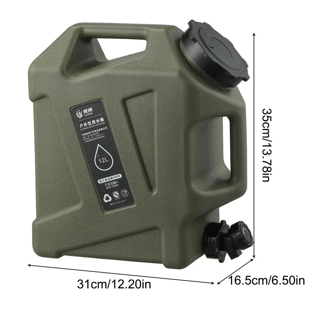 10/11/12L Camping Water Container Large Capacity Outdoor Drinking Water Bucket Portable Car Water Tank with Faucet for Picnic Fit Island Store