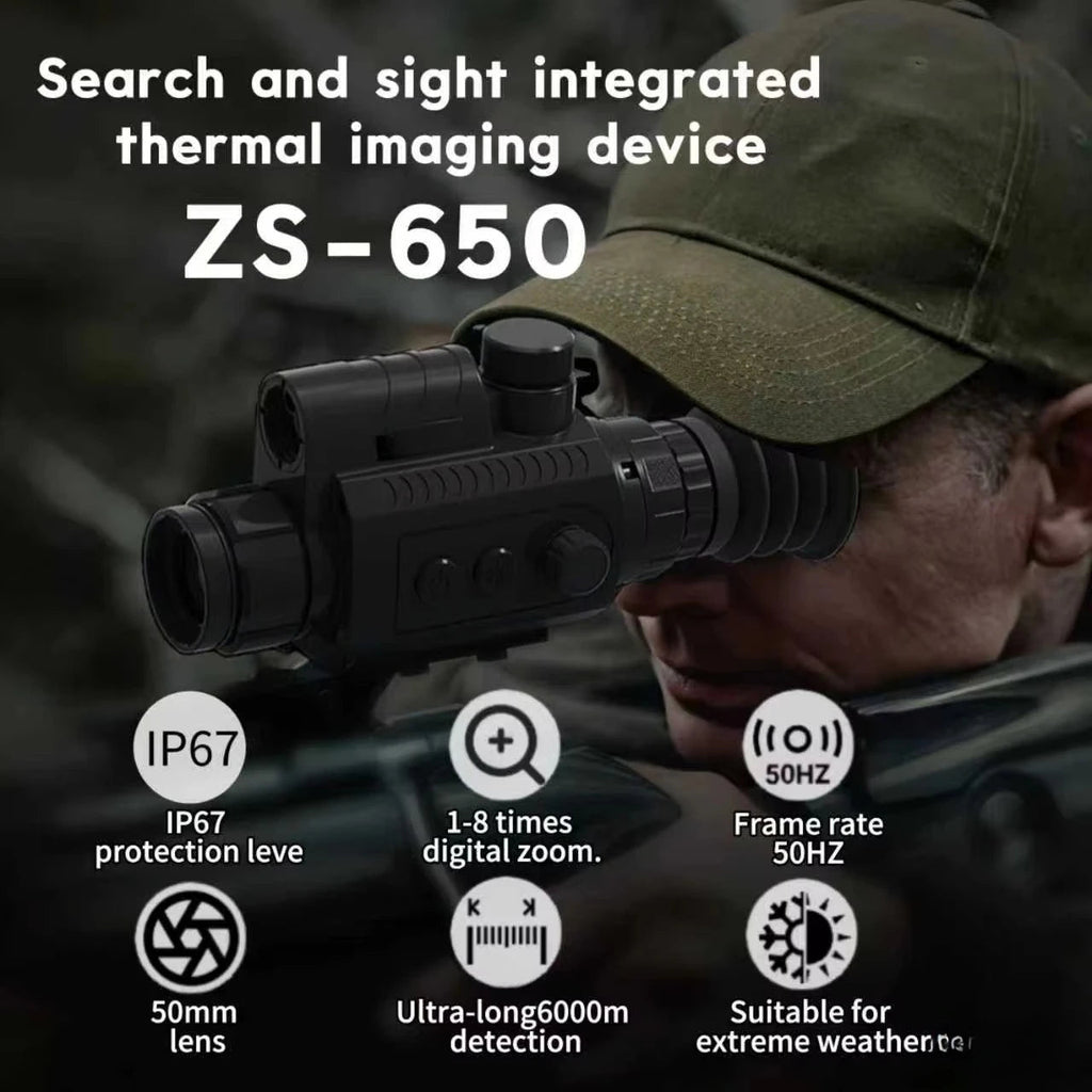 RJ ZS-650 waterproof thermal imaging sight with 5000 m rangefinder night vision sight for hunting and tactical use Fit Island Store