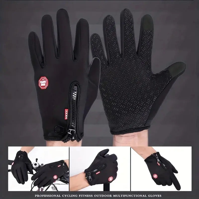 Outdoor Cycling Gloves, Bicycles for Warmth and Anti Slip in Autumn and Winter Fit Island