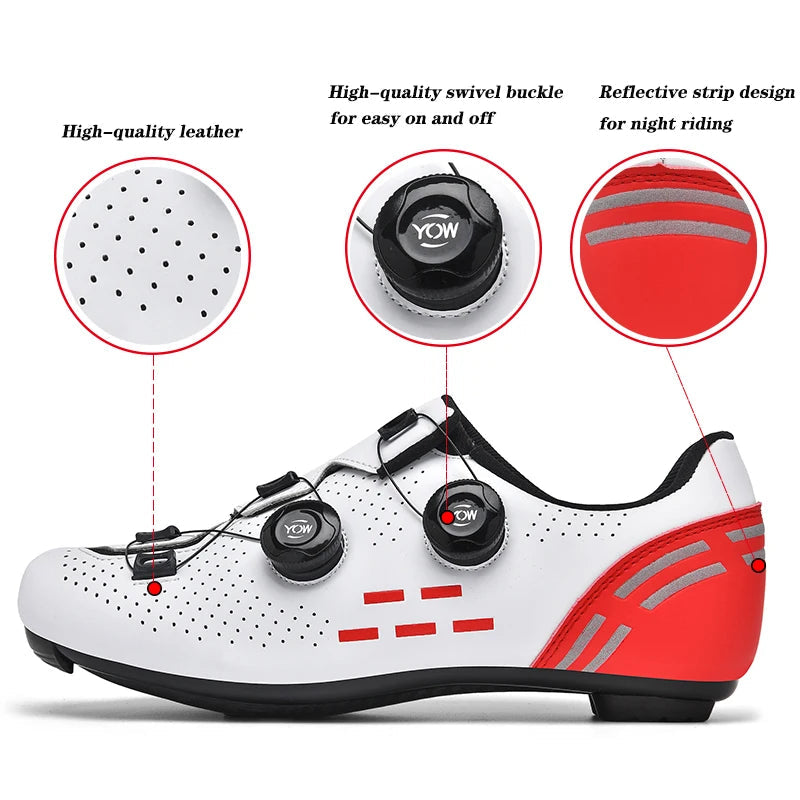 Speed Cycling Sneakers Road Bike Shoes Men Women Sports Route Cycling Shoes Self-locking Racing Bicycle Cleats Shoes for Shimano Fit Island Store
