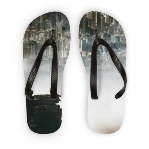 Between The Haze Adult Flip Flops Fit Island