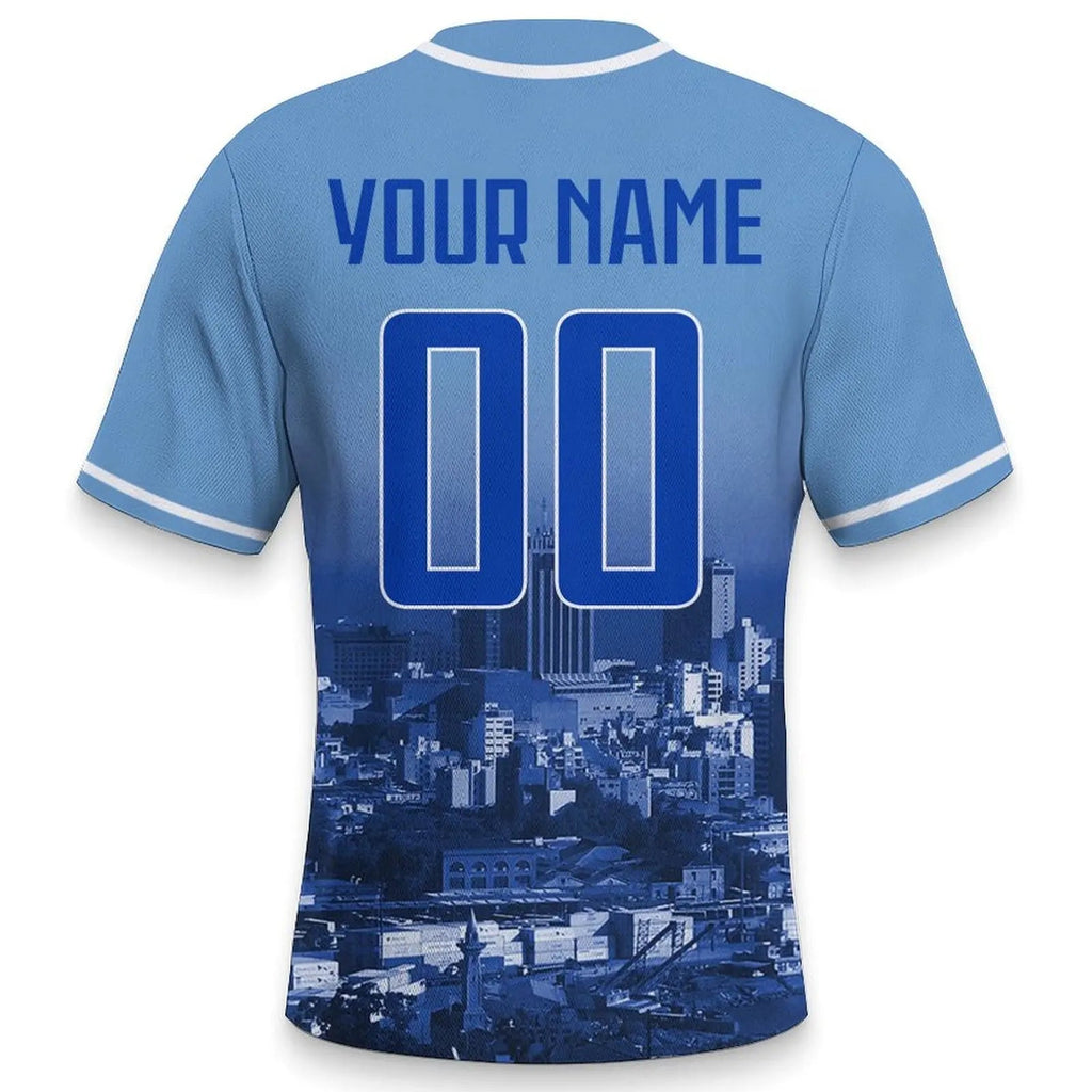Men's Montenegro Custom Baseball Jersey Personalized Name Number Comfort Shirt with City Night View for Baseball Fans Gift Fit Island Store