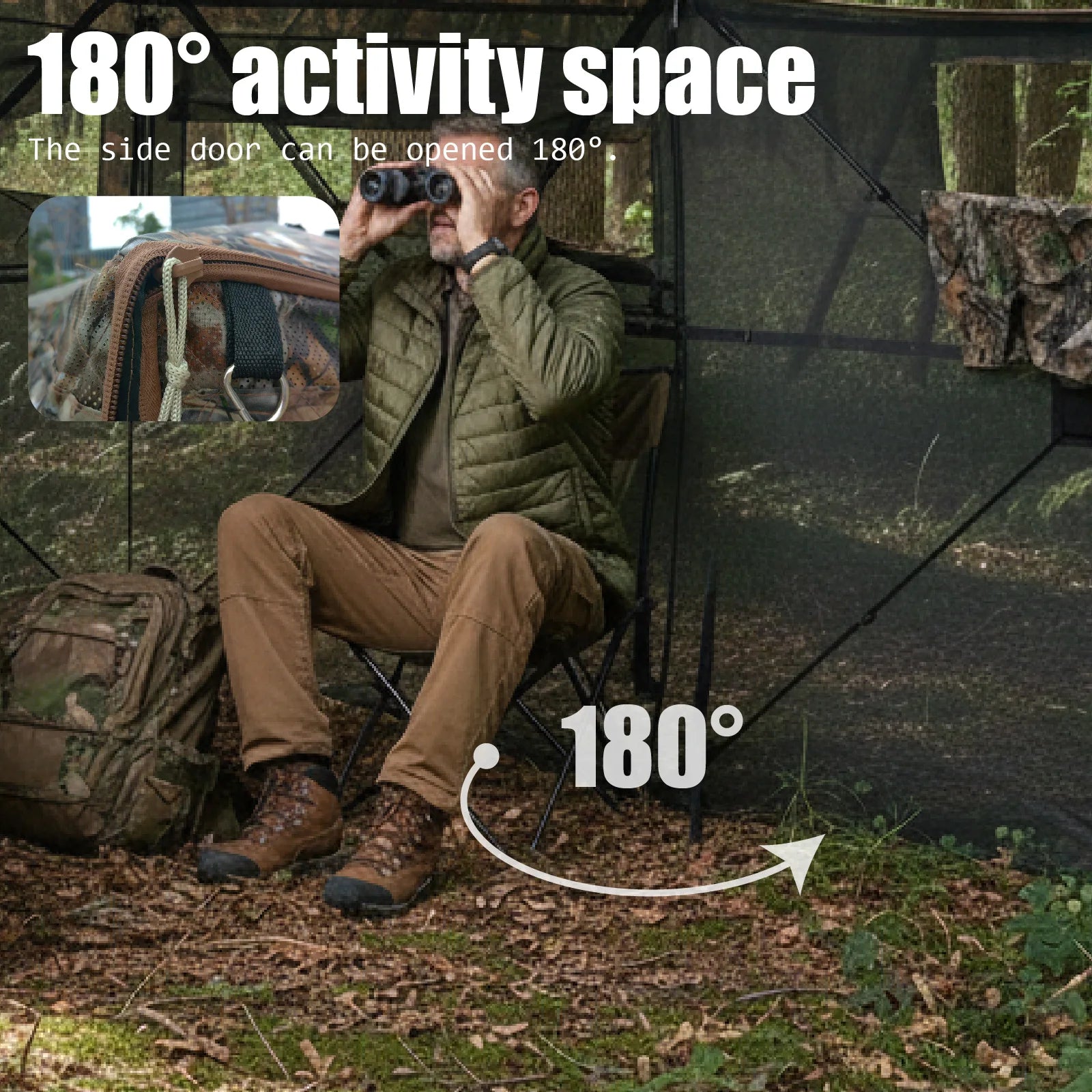 Camouflage Pop-Up Hunting Blind Easy Setup Ground Shelter Outdoor Camo Blind with Storage for Deer Turkey Duck Archery Season Fit Island