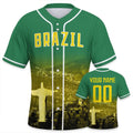 Men's Brazil Custom Baseball Jersey Personalized Name Number Comfort Shirt with City Night View for Baseball Fans Gift Fit Island Store