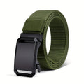 New Automatic Buckle Belt, Canvas Tactical Workwear Casual Outdoor Military Training Pants Belt For Men Fit Island