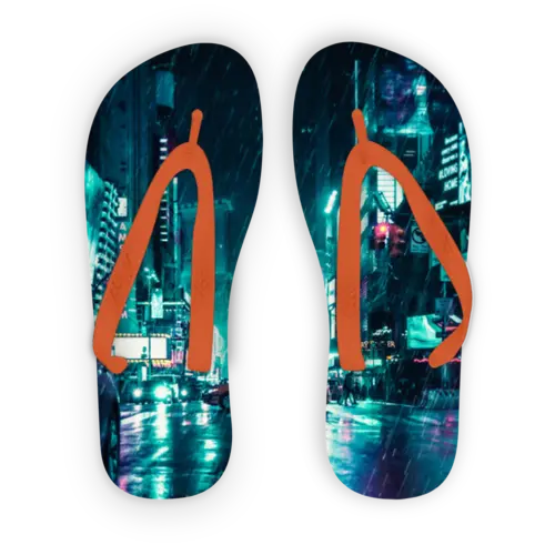Another Rainy Night Adult Flip Flops Fit Island
